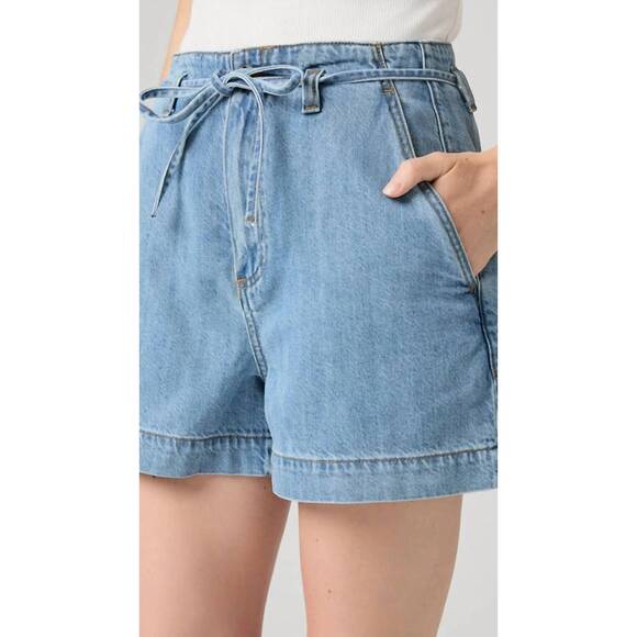 NEW PAIGE anessa tie waist denim short in tranquility - Picture 5 of 6